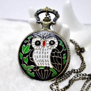 Beautiful Owl Watch Necklace