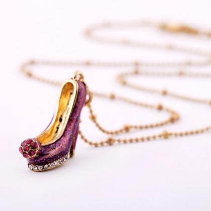 Beautiful High Heels Necklace , Purple